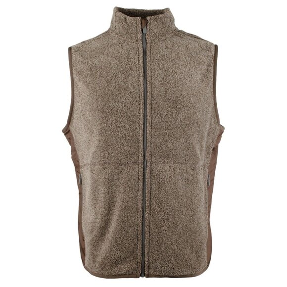 Tommy Bahama Men's Small Espresso Cascade Cozy Plush Full Zip Vest with Pockets - Picture 3 of 5